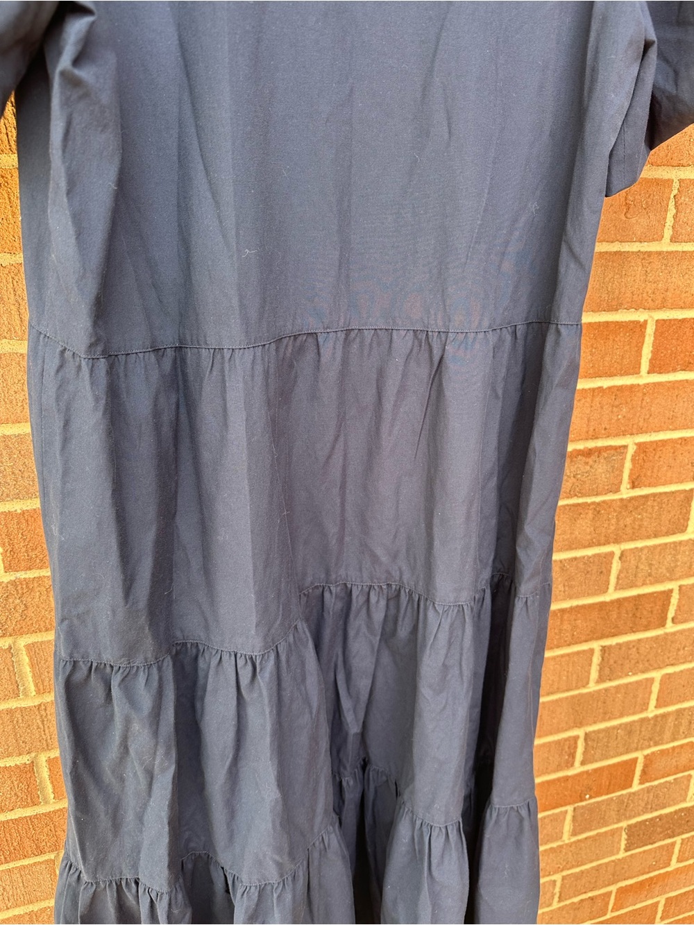 Brochu Walker The Havana Maxi Dress Women’s XL Navy Tiered Short Puff Sleeves - Picture 13 of 14